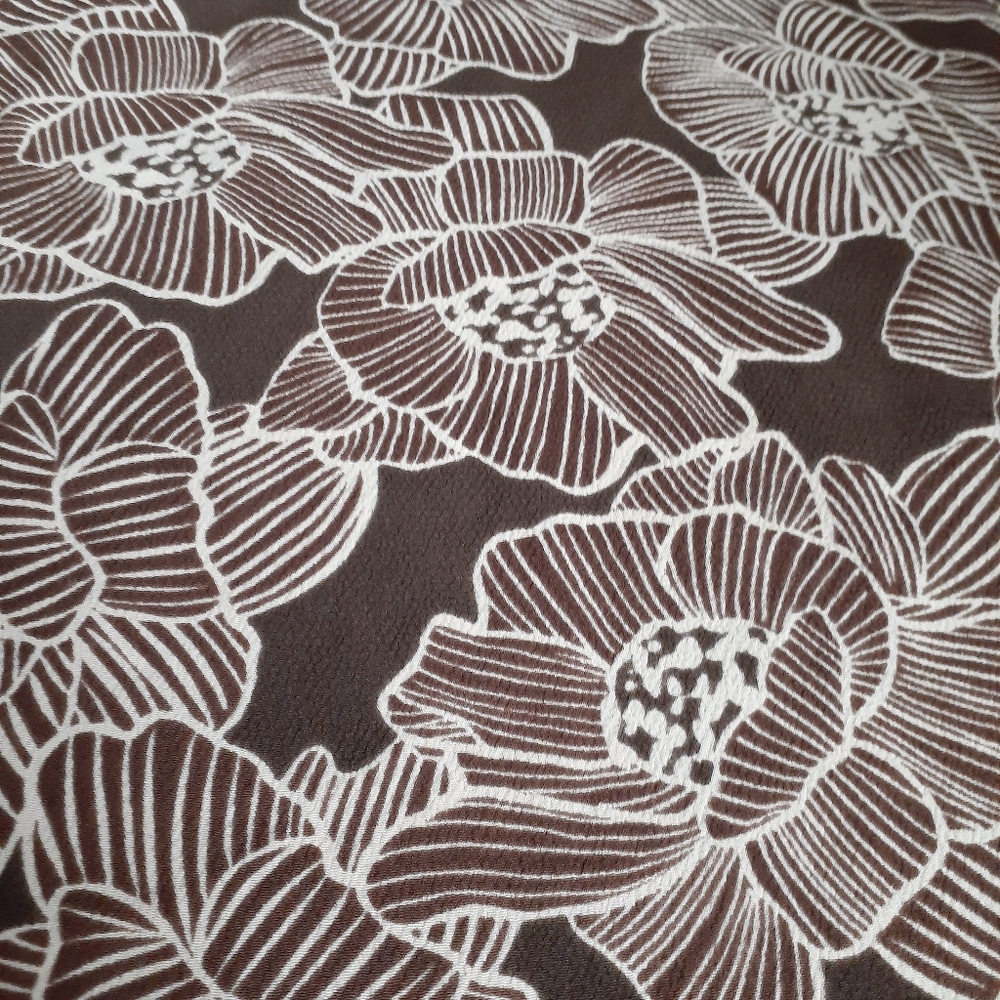 Womens sz 10 Sag Harbor A line brown white Floral print skirt Great condition - Picture 6 of 10